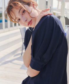 Tiaclasse 【小倉優子さん着用】【洗える】 パフスリーブチュニックブラウス