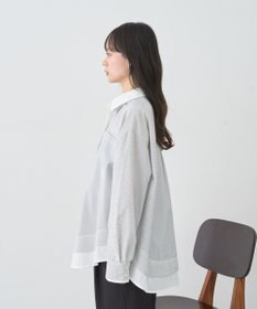 earth music&ecology レイヤードストライプシャツ