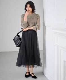 ANY L 【洗濯機可】ラメニットメッシュプルオーバー