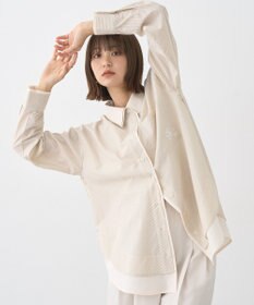 earth music&ecology レイヤードストライプシャツ