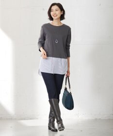 J.PRESS LADIES L 【接触冷感・UVケア】レイヤードジャージー カットソー