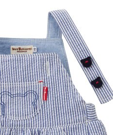 MIKI HOUSE HOT BISCUITS ストライプ柄 ジャンパースカート＆ワンポイント半袖Tシャツギフトセット【BOX付き】