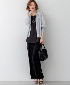 23区 シャイニーシアーニット ジップアップ パーカー