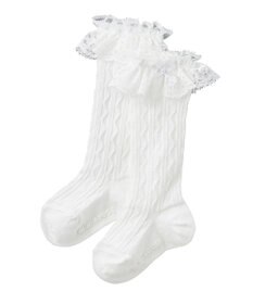 MIKI HOUSE HOT BISCUITS 【ミキハウス】【11-21cm】 レース付きハイソックス