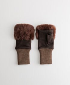 ORuKuBET  フェイクファー付きフィンガーレスグローブ(WOMEN)