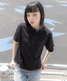 WEGO 【ユニセックス着用ITEM/MLサイズ展開】フェイクレイヤードヘンリーネックT（SS）