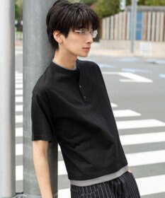 WEGO 【ユニセックス着用ITEM/MLサイズ展開】フェイクレイヤードヘンリーネックT（SS）