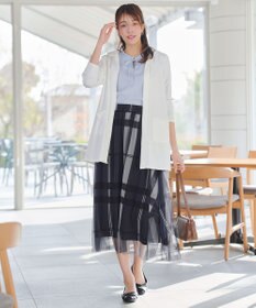 Tiaclasse L チュールレースチェックスカート