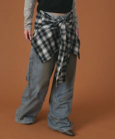 WEGO ウエストクロスワイドデニム