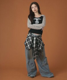 WEGO ウエストクロスワイドデニム