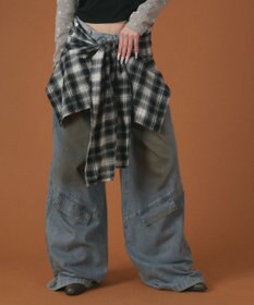 WEGO ウエストクロスワイドデニム