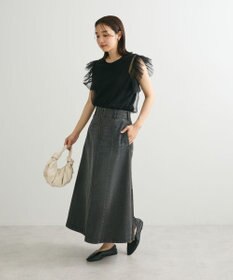 Green Parks ・swing by チュールレイヤーノースリーブニット