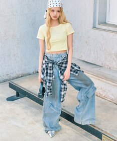 WEGO ウエストクロスワイドデニム