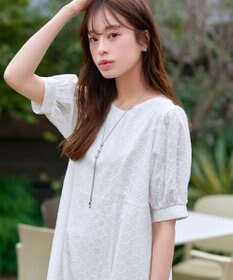 Tiaclasse L 【洗える】パンチングレースAラインワンピース