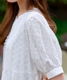 Tiaclasse L 【洗える】パンチングレースAラインワンピース