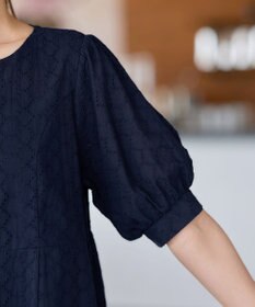 Tiaclasse L 【洗える】パンチングレースAラインワンピース