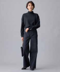 自由区 S 【洗える】ビンテージパールタートルネック カットソー