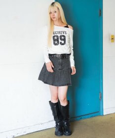 WEGO デニムプリーツミニスカート