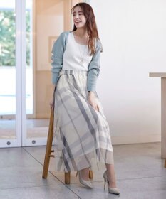 Tiaclasse L チュールレースチェックスカート