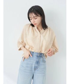 earth music&ecology 刺繍ギャザーブラウス