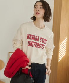 WEGO 【ANGIE VINTAGE】GILDAN カレッジロゴ オーバーサイズ プリント ロンT