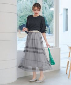 Tiaclasse L チュールレースチェックスカート