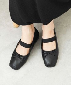 WEGO ベルト付きスクエアバレエシューズ