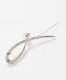 Phoebe 2wayスタイリッシュクロスカーブパールブローチネックレス　シルバー