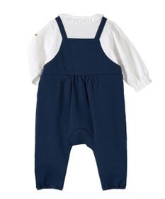 MIKI HOUSE HOT BISCUITS 【70-80cm】オーバーオール重ね着風 カバーオール