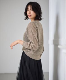 ANY L 【洗濯機可】ラメニットメッシュプルオーバー