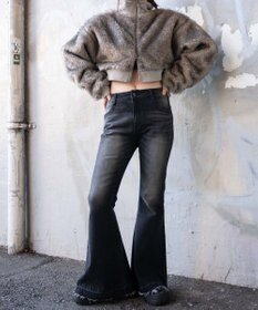 WEGO ローライズスーパーフレアデニムパンツ