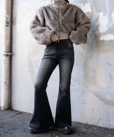 WEGO ローライズスーパーフレアデニムパンツ