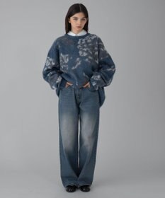 WEGO 【ユニセックス着用ITEM/ウエスト調整可】ストレートデニムパンツ