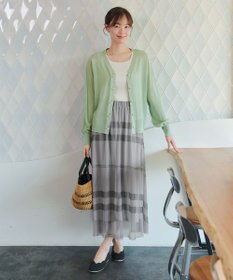 Tiaclasse L チュールレースチェックスカート