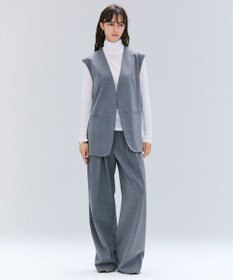 BEIGE， 【セットアップ対応・洗える・Precious 10月号掲載】ZEPHYR / ウールライクタックベルトワイドパンツ