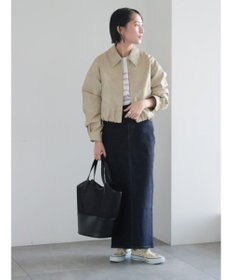 Te chichi フェイクレザークロップドブルゾン