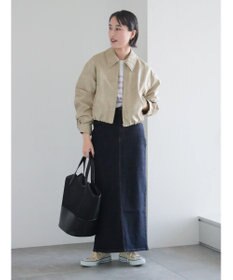 Te chichi フェイクレザークロップドブルゾン