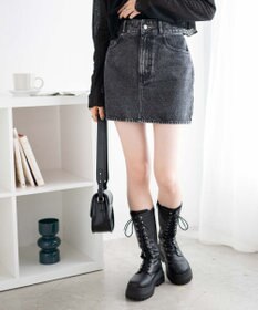 WEGO デニム台形ミニスカート