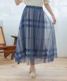 Tiaclasse チュールレースチェックスカート