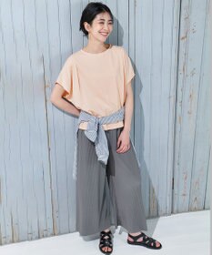 ANY L 【洗濯機可/UVケア/接触冷感】フレンチスリーブロゴ・カラーTシャツ