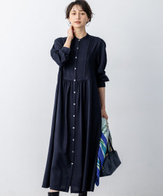23区 L 【洗える】TWビエラ ブザム ワンピース ネイビー系