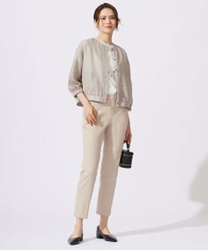 自由区 【カタログ掲載・接触冷感・洗える】ブライトシアーノーカラー ブルゾン