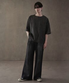 WEGO シルバープリントバギーフレアデニム