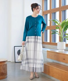 Tiaclasse L チュールレースチェックスカート