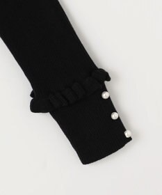 Feroux パールボタン リブタートル ニット