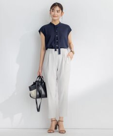 組曲 L 【洗える・イージーケア】シアーカルゼ ボウタイ ブラウス