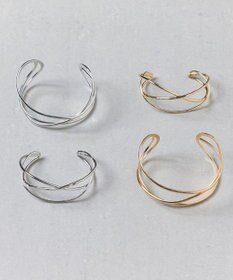 Phoebe ニュアンスラインワイドカフバングル ゴールド