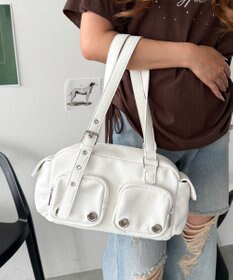 WEGO アイレットデザインボストンバッグ