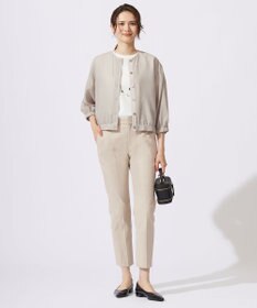 自由区 【カタログ掲載・接触冷感・洗える】ブライトシアーノーカラー ブルゾン