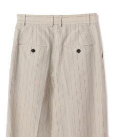 BEIGE， ERYTH / リネンストライプ タックワイドパンツ